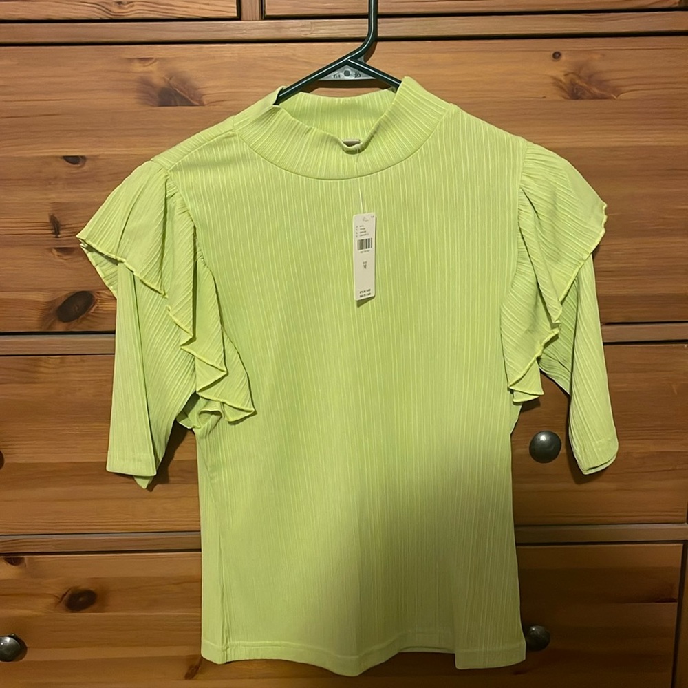 Lime green top from Anthropologie